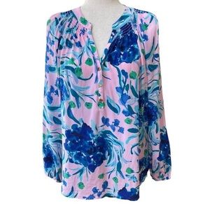 Lilly Pulitzer Elsa Silk Blouse. Size XL. Good condition.